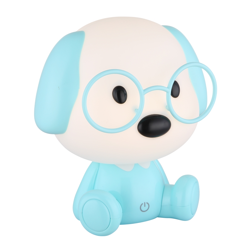 Globo 21761B - Luz nocturna infantil LED recargable y regulable PUPPY 1 W/5 V 500 mAh azul